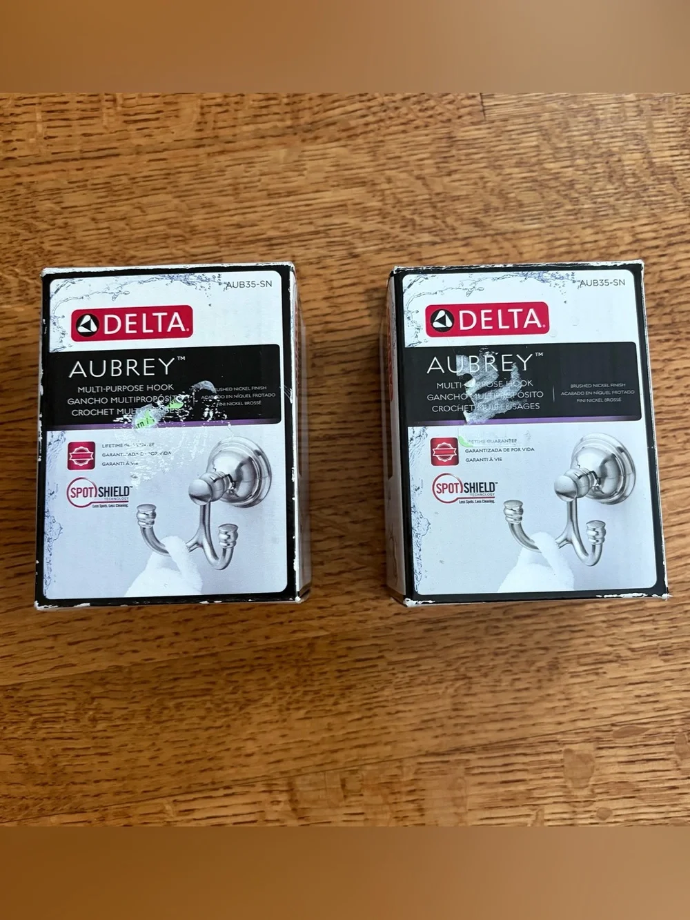 Lot of 2 Delta AUB35-SN Aubrey Multi Purpose Hooks Brushed Nickel New Open Box